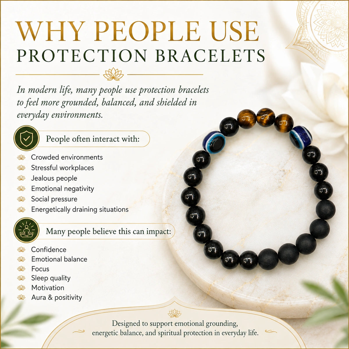Bhairav Raksha Black Shield Bracelet